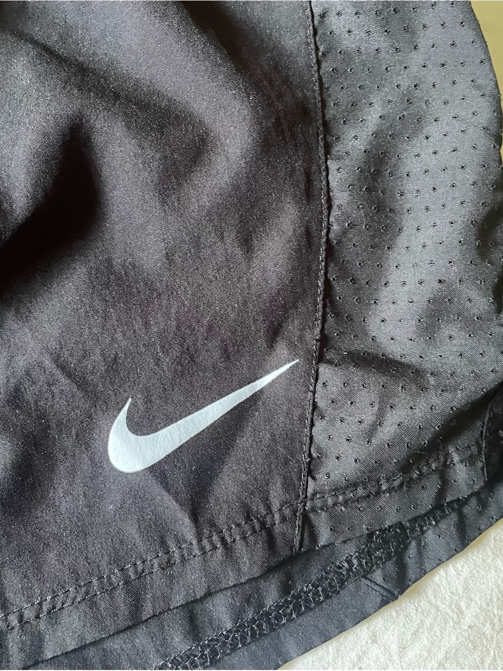 Nike Black Athletic Shorts with White Swoosh